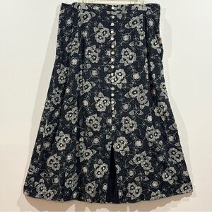 Vintage Floral Button Skirt Fall Casual Size 22/24 Boho NWT